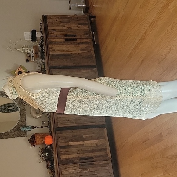 Mae Lace dress with Jabot Collar and attached slip - Picture 4 of 16